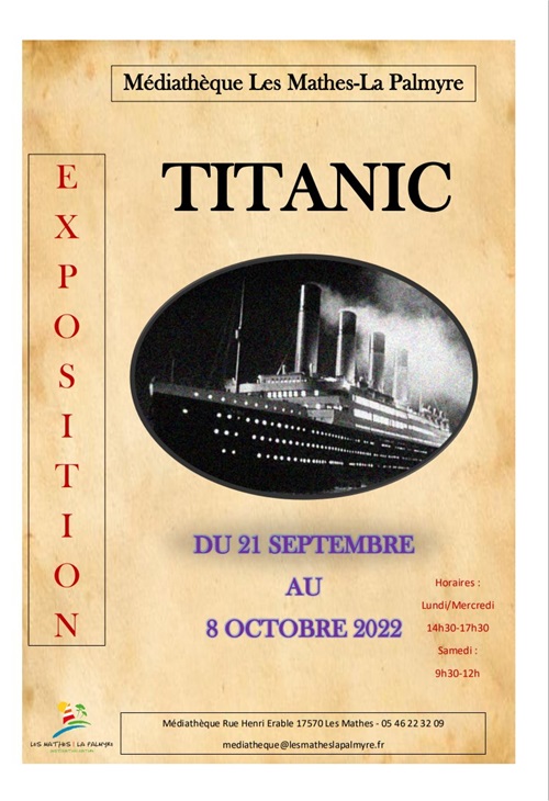 Lire la suite à propos de l’article Exposition Titanic aux Mathes (Charente-Maritime)