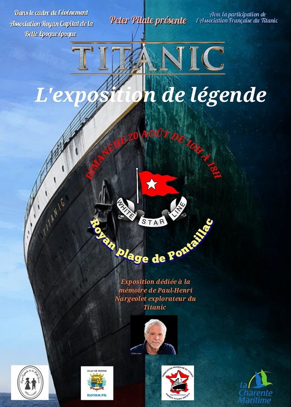 Lire la suite à propos de l’article Expo Titanic à Pontaillac (Charente-Maritime) le 20 août 2023