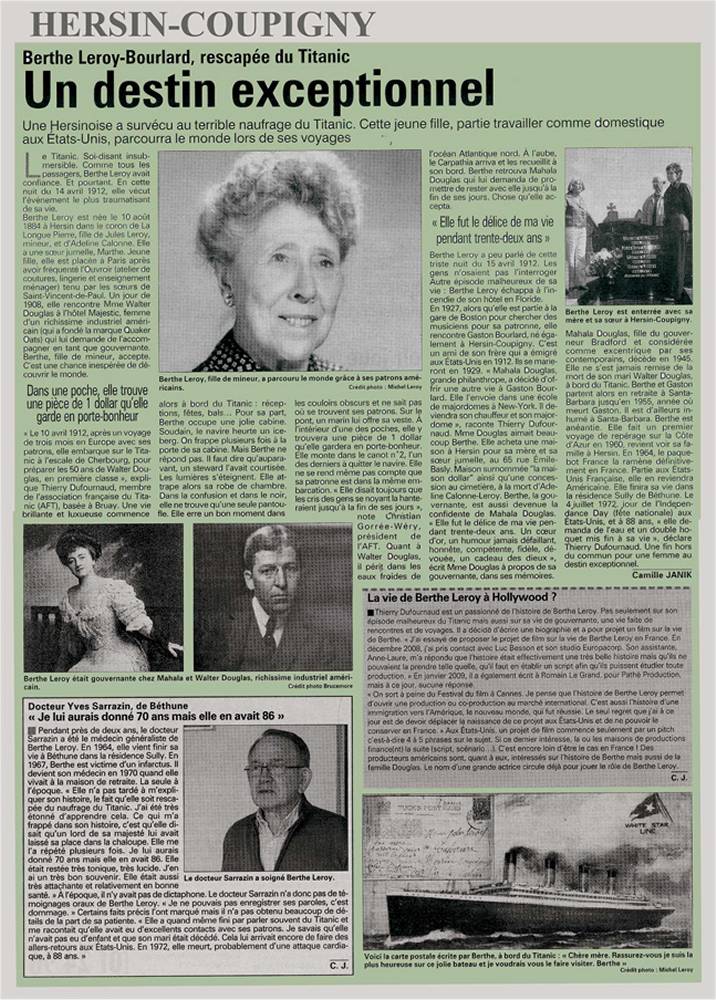 Article "Berthe, un destin"