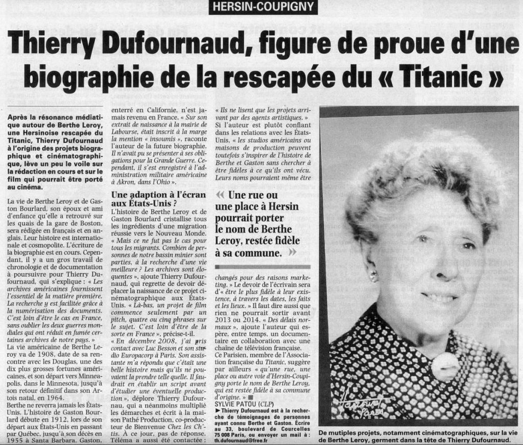 Article de presse sur Thierry Dufournaud.