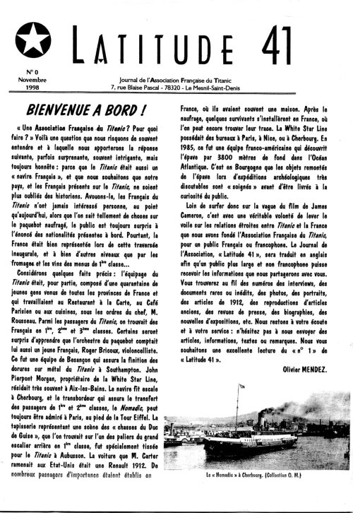 Lire la suite à propos de l’article Latitude 41 n°0