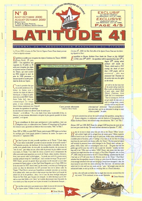 Lire la suite à propos de l’article Latitude 41 n°8