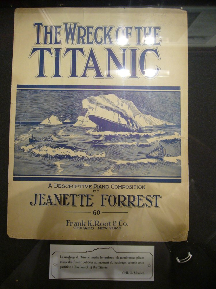 Couverture d'une partition intitulée "Le naufrage du Titanic"