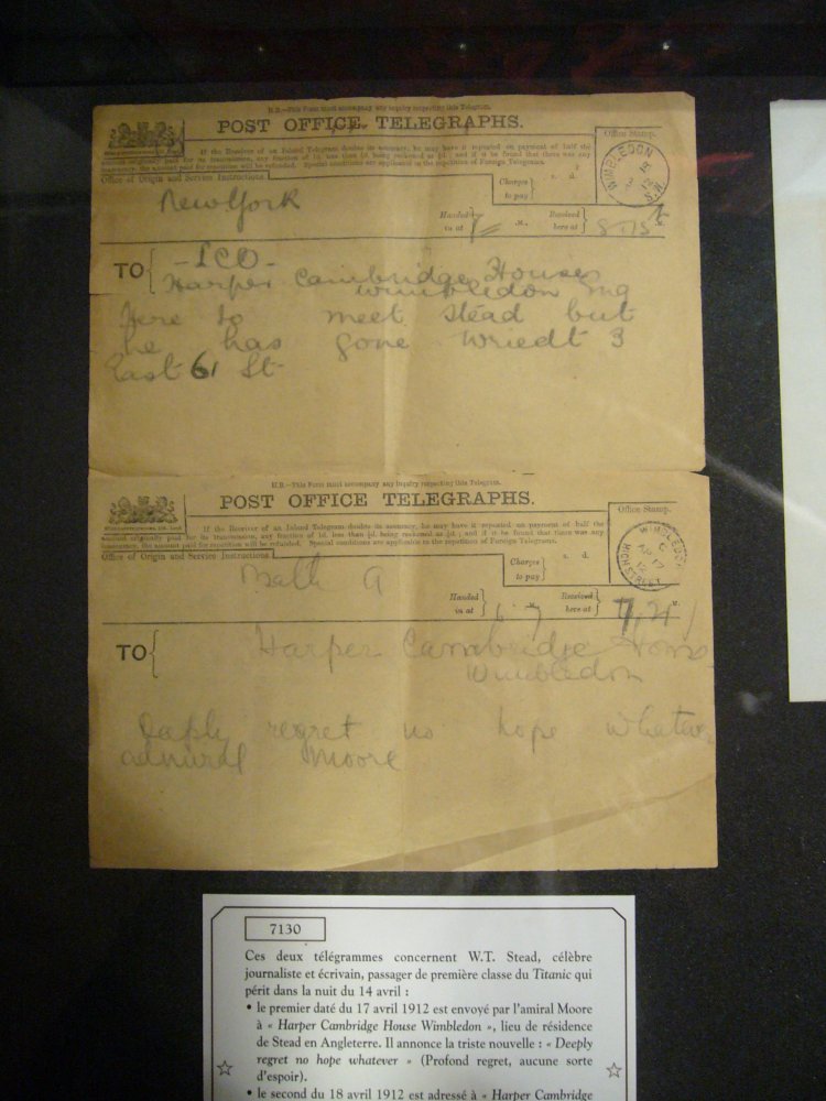 télégramme relatif à W. T. Stead.