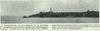Le Cap Race, photographié par un officier du paquebot français La Lorraine en 1913 (Je sais tout, septembre 1913, collection Olivier Mendez)