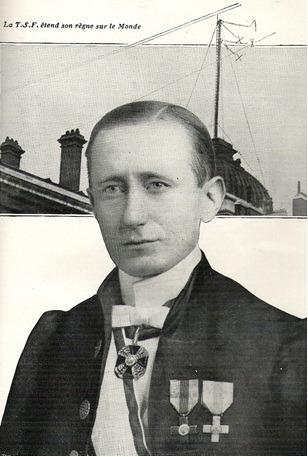 Le 15 décembre 1910, le magazine Je sais tout publiait un long article intitulé : La T.S.F. étend son règne sur le monde. Il était illustré de ce portrait de Marconi (collection Olivier Mendez)