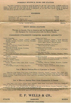 Ce document liste les très nombreux paquebots équipés d’appareils Marconi vers 1909 (collection privée)