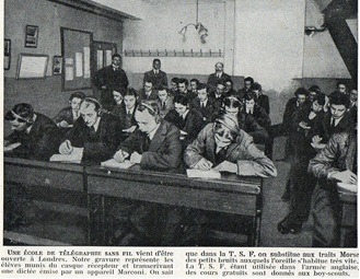 L’école Marconi de Londres (Je sais tout, mai 1913, collection Olivier Mendez)