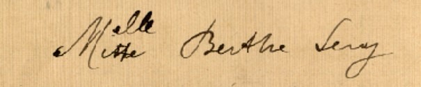 Autographe de Berthe Leroy.